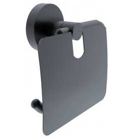 Toilet roll holder with lid NIMCO UNIX BLACK